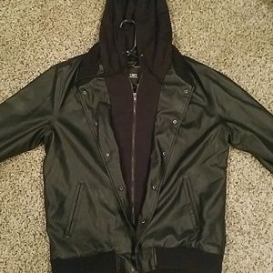 Obey Mens Leather Jacket L